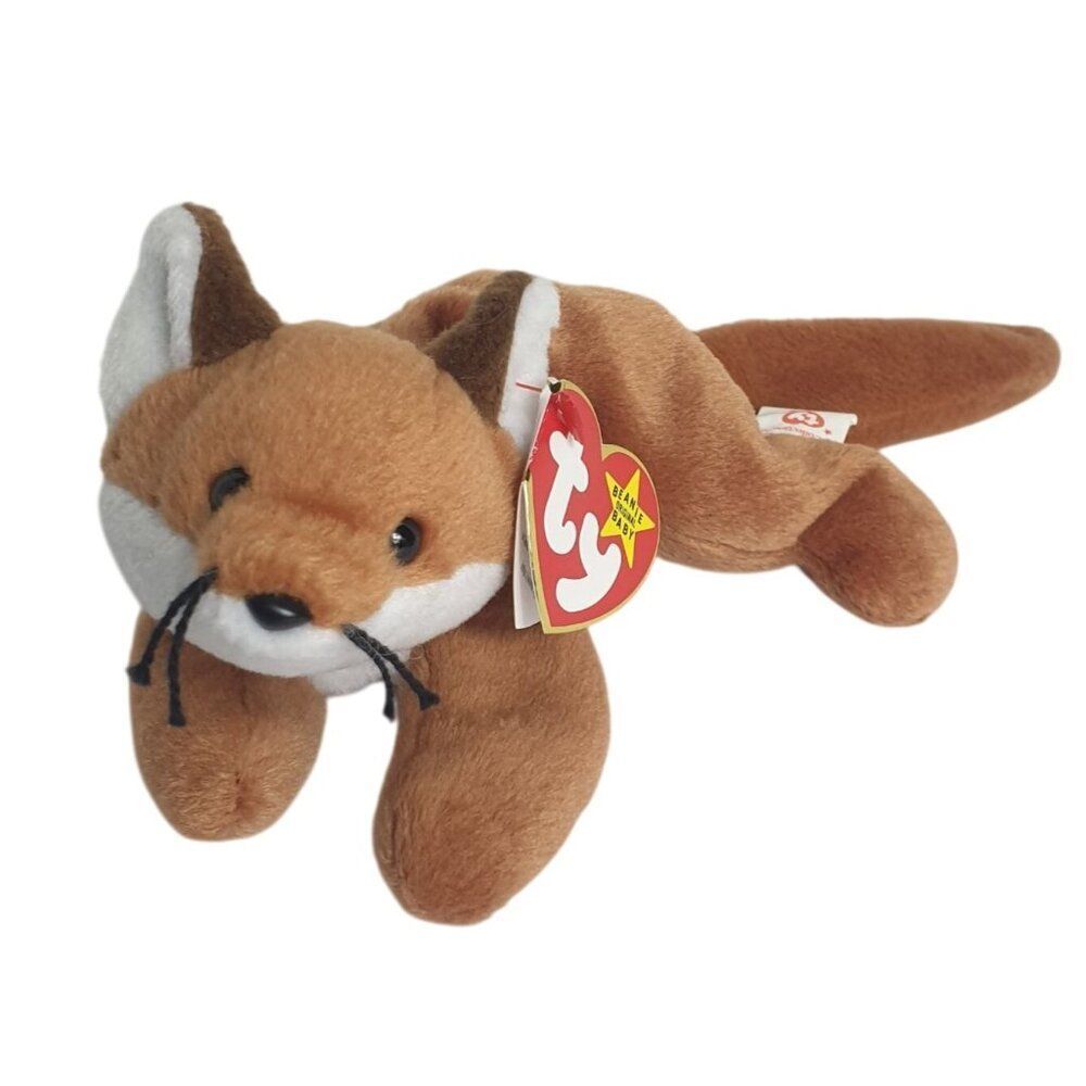 Vtg Ty Beanie Babies Sly The Fox Plush Toy Brown Wht 11" 1996 Style 4115 Retired